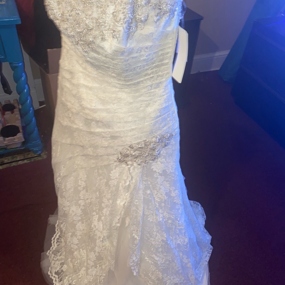 NWT Strapless Lace Fit And Flare Wedding Dress Size 12